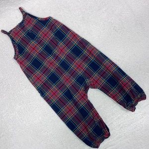 Hanna Andersson plaid sleeveless romper jumper 85 cm girls 2t